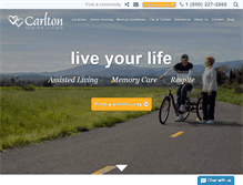 Tablet Screenshot of carltonseniorliving.com